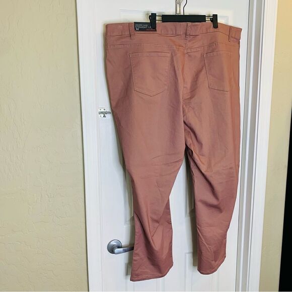 Avenue Denim Luxe Sateen Straight Leg Jeans Plus Size 32 Dusty Rose Color - Picture 5 of 12